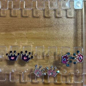Charming Crown Stud Earrings for Kids
